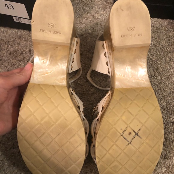 Authentic Chanel resin platforms calfskin chain 38.5 - Picture 7 of 12